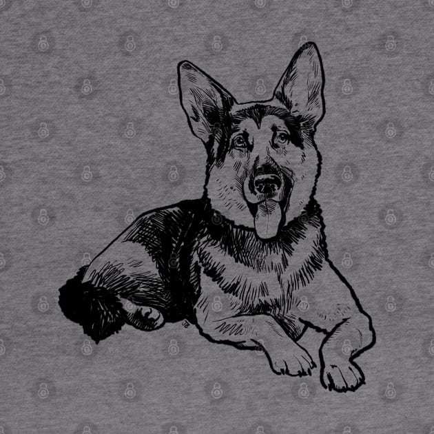 German Shepherd Art by Sketchy